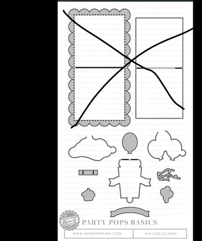 Papertrey Ink PARTY POPS Make It Market Birthday Rubber Stamps Dies Kit Rare