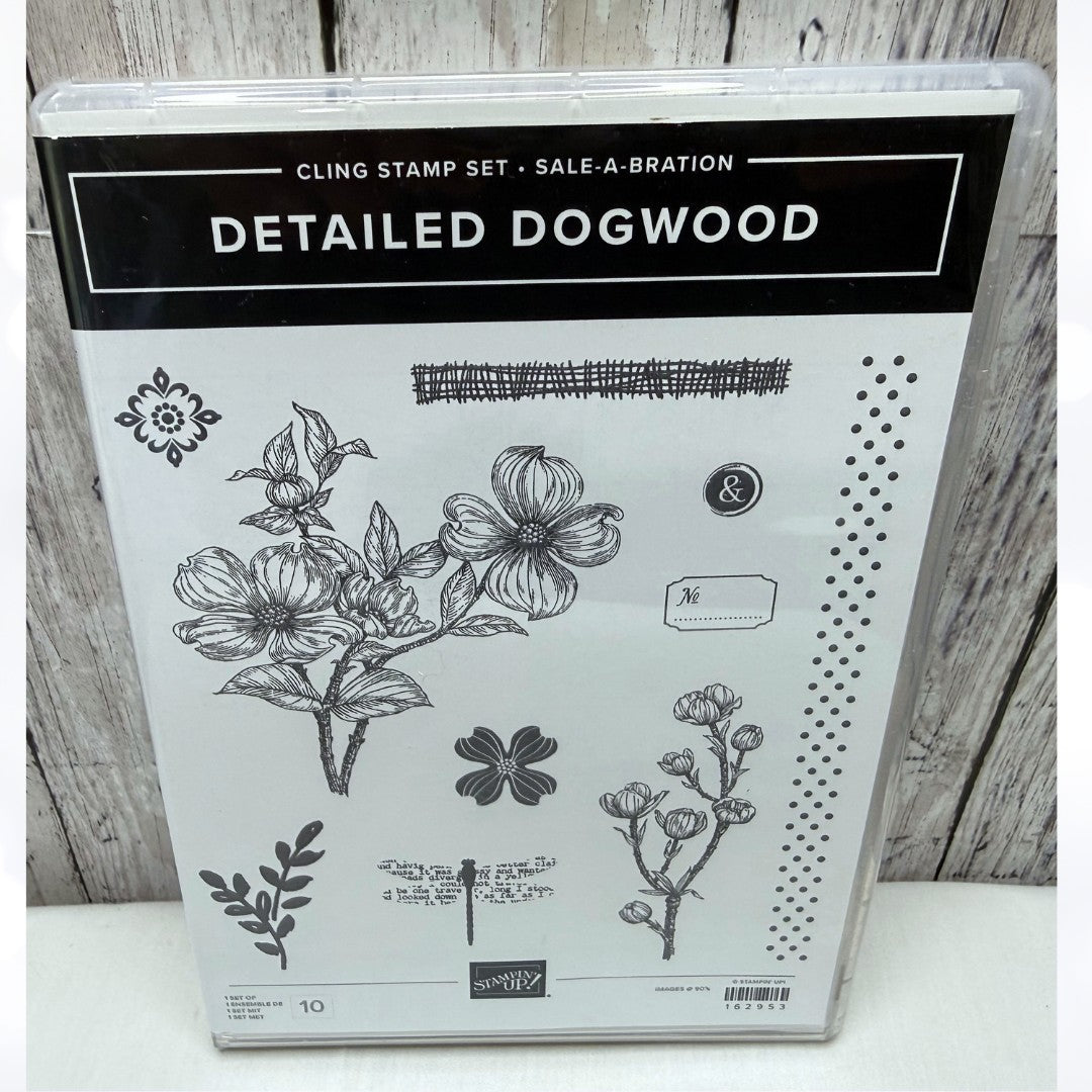 Stampin Up DETAILED DOGWOOD Flowers Floral Rubber Stamps Dies