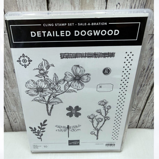 Stampin Up DETAILED DOGWOOD Flowers Floral Rubber Stamps Dies