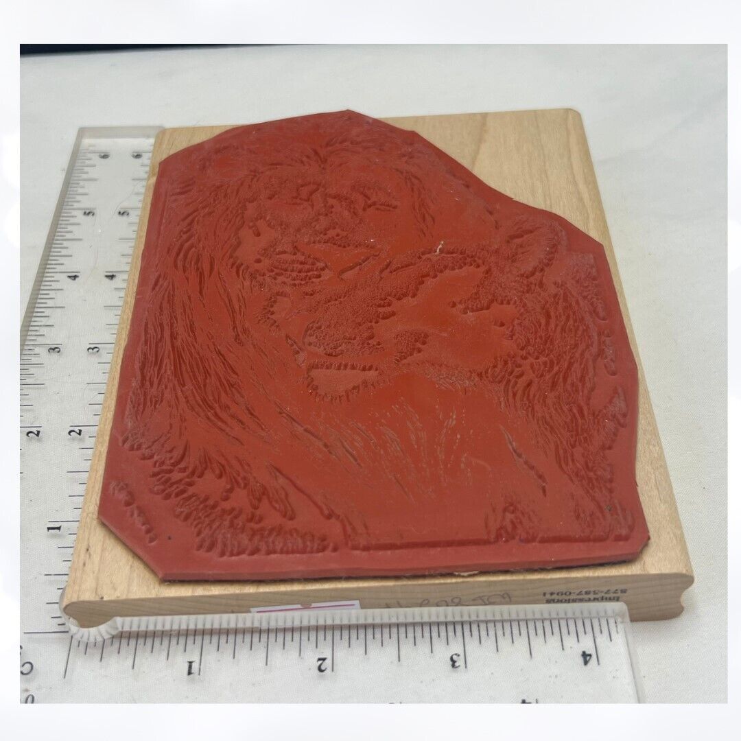 Biblical Impressions LION & LIONESS Zoo Animals Wildlife Rubber Stamp