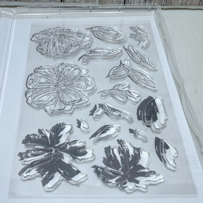 Stampin Up GARDEN GRANDEUR Flowers Floral Rubber Stamps
