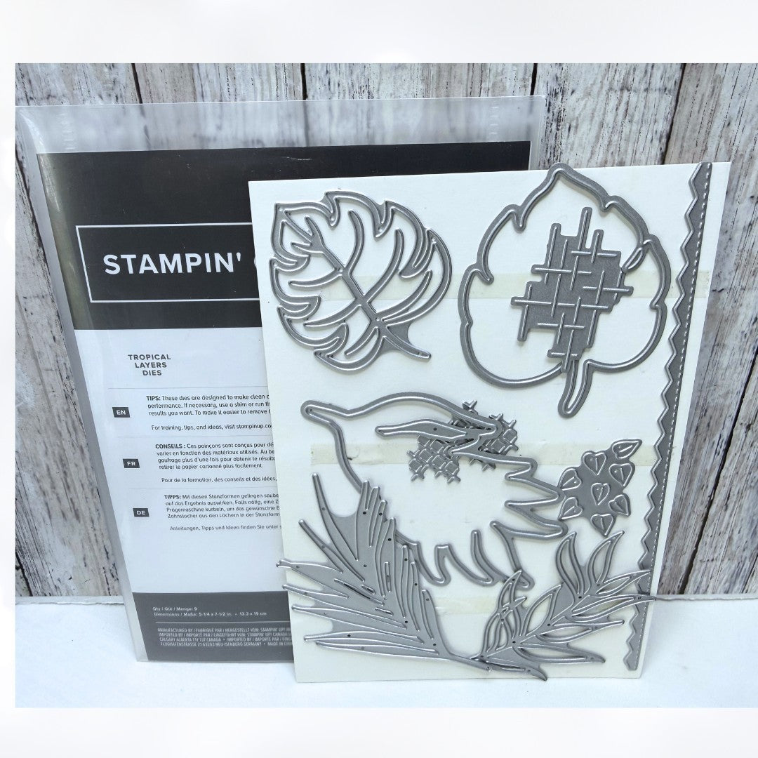 Stampin Up TROPICAL LAYERS Jungle Greenery Dies