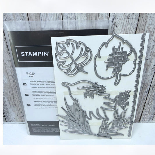 Stampin Up TROPICAL LAYERS Jungle Greenery Dies