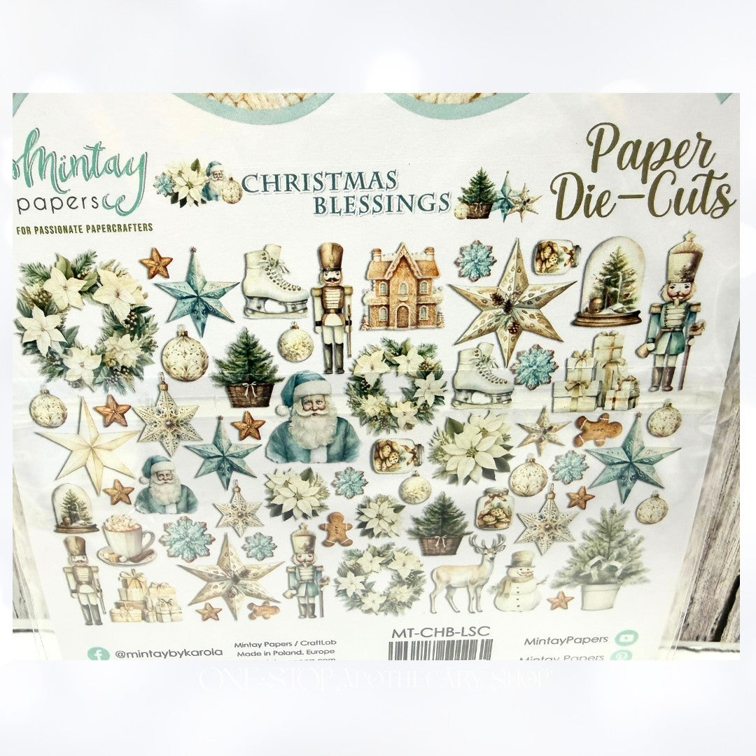 Mintay CHRISTMAS BLESSINGS 12x12 Paper Cardstock Die Cuts Stickers Kit