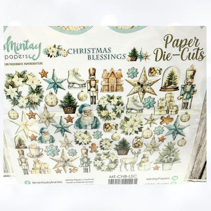 Mintay CHRISTMAS BLESSINGS 12x12 Paper Cardstock Die Cuts Stickers Kit
