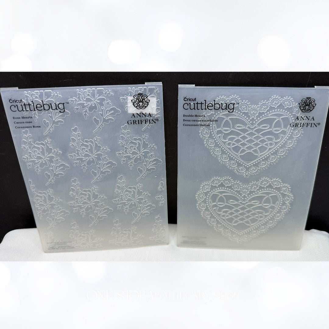 Anna Griffin VALENTINES DAY Rose Hearts Love Embossing Folders Set of 3