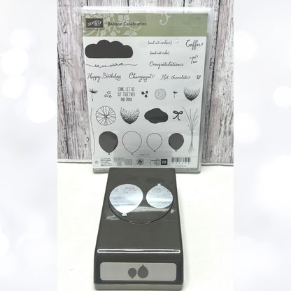 Stampin Up BALLOON CELEBRATION Birthday Rubber Stamps Punch