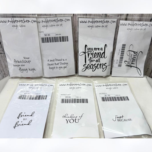 Rubbernecker FRIENDS Friendship Sentiments Greetings Rubber Stamps Lot of 7