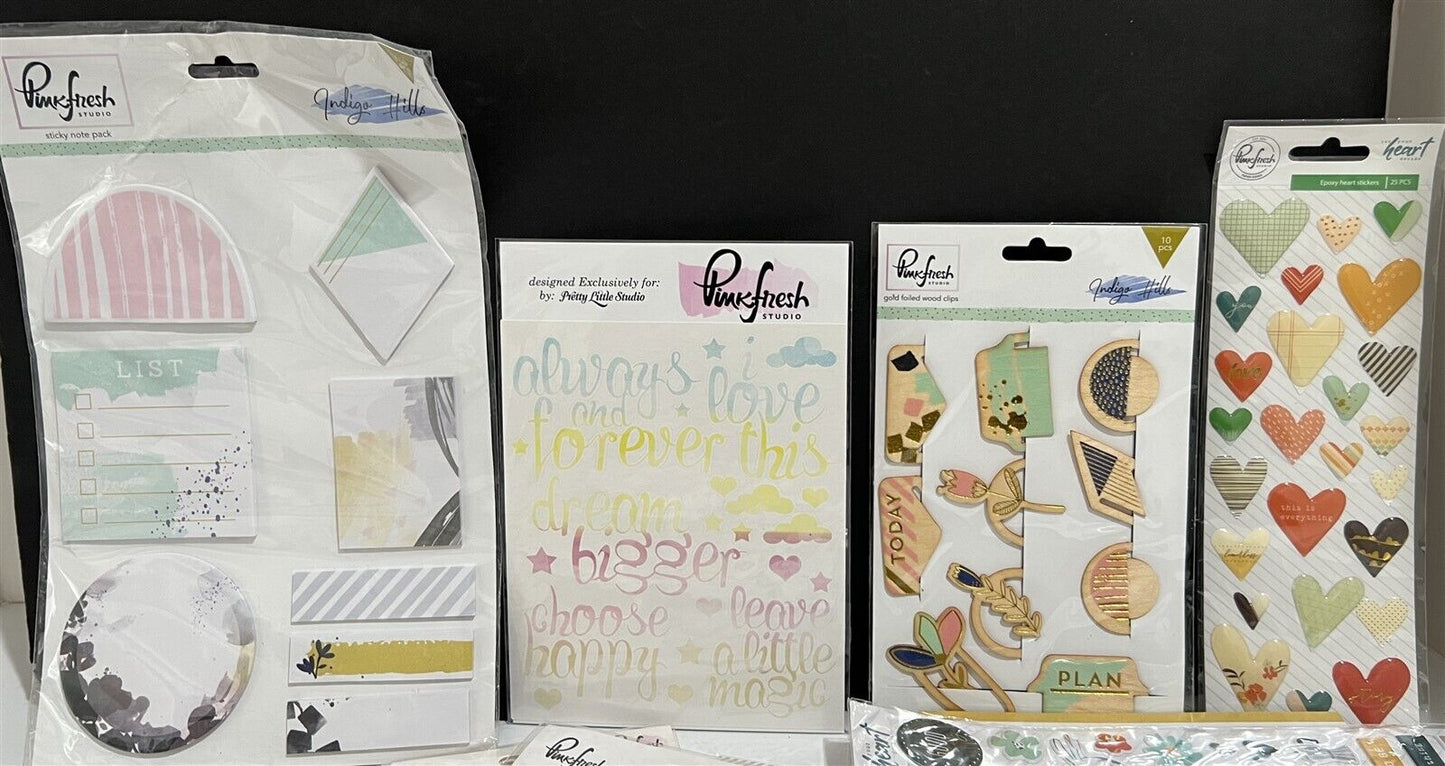 PinkFresh Studio PLANNER STICKERS 6x6 Paper Journal Embellishments Lot