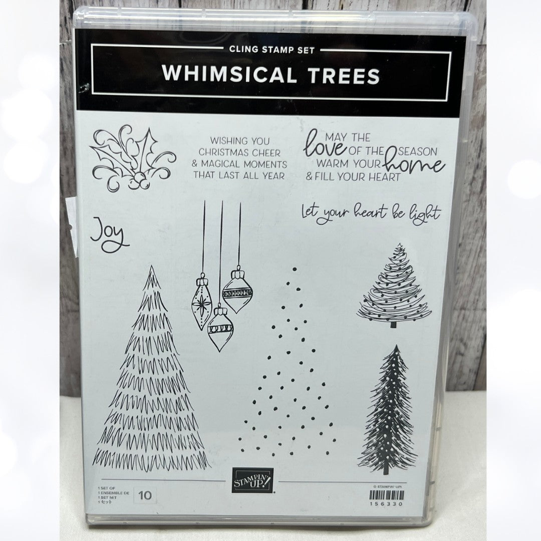 Stampin Up WHIMSICAL TREES Christmas Rubber Stamps