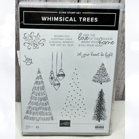 Stampin Up WHIMSICAL TREES Christmas Rubber Stamps