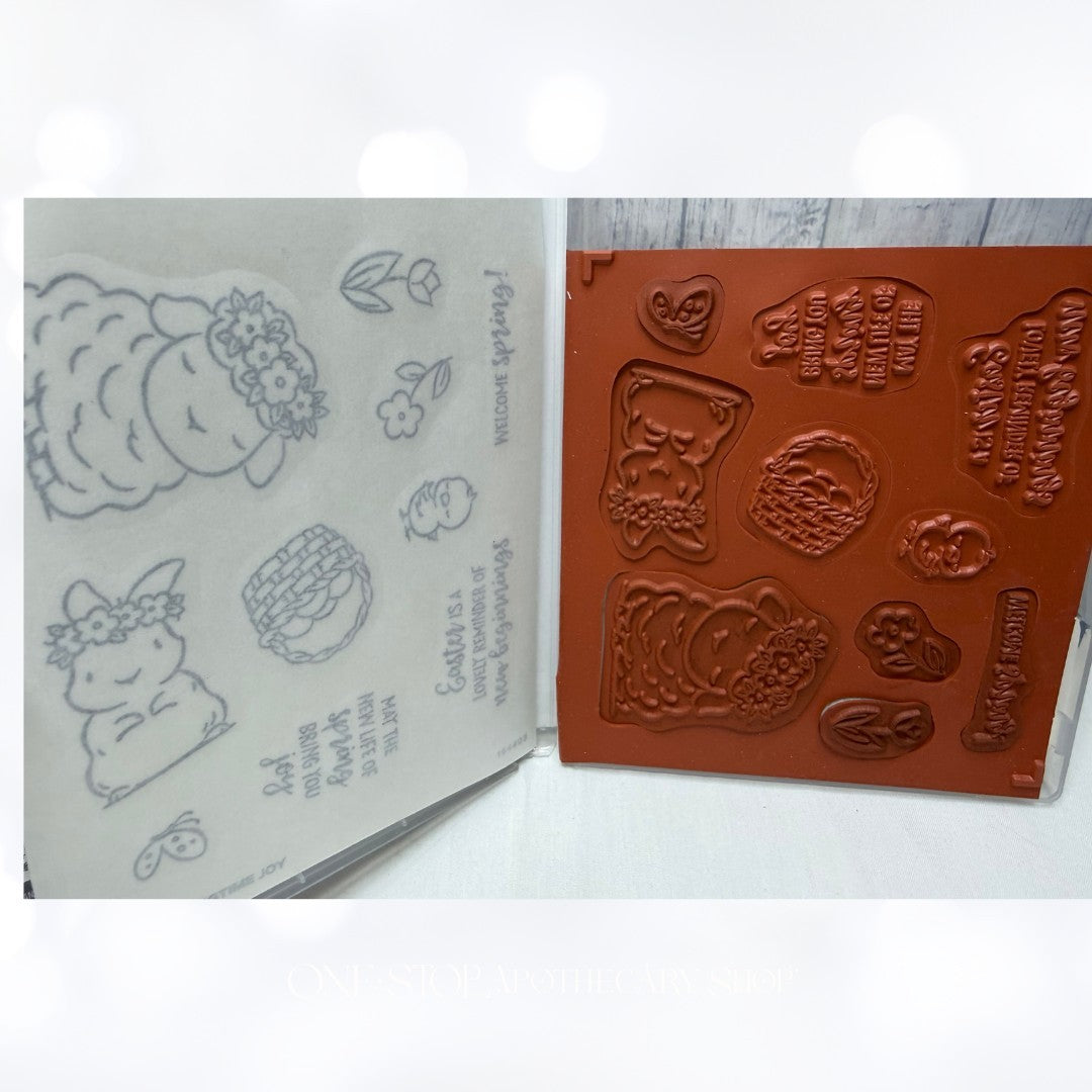Stampin Up SPRINGTIME JOY Easter Bunny Lamb Rubber Stamps