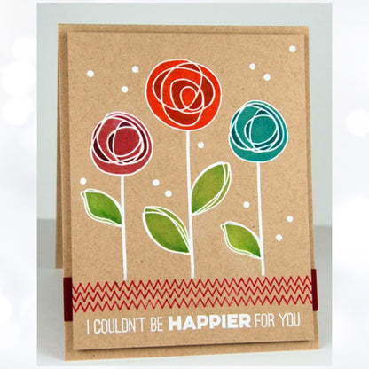 My Favorite Things CIRCLE SCRIBBLE FLOWERS Mixed Media Rubber Stamps Dies