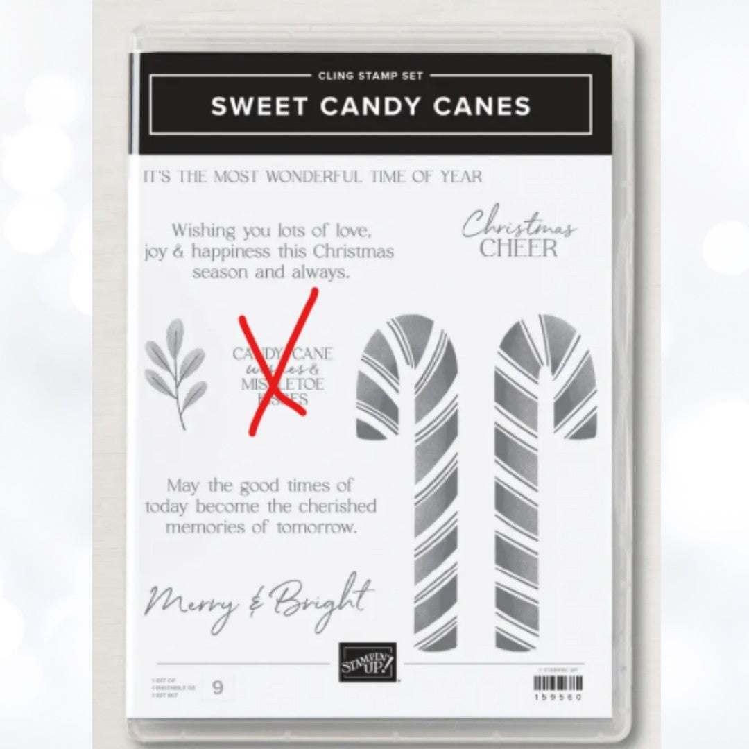 Stampin Up SWEET CANDY CANES Christmas Rubber Stamps Dies AS IS**