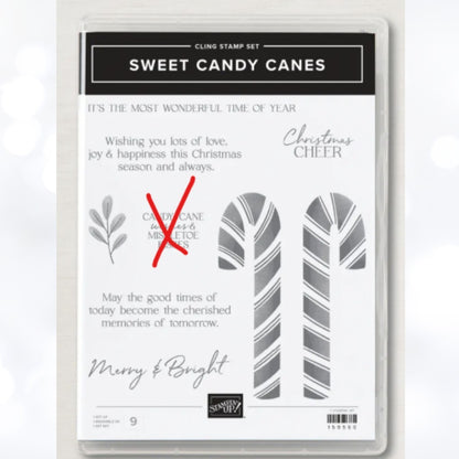 Stampin Up SWEET CANDY CANES Christmas Rubber Stamps Dies AS IS**