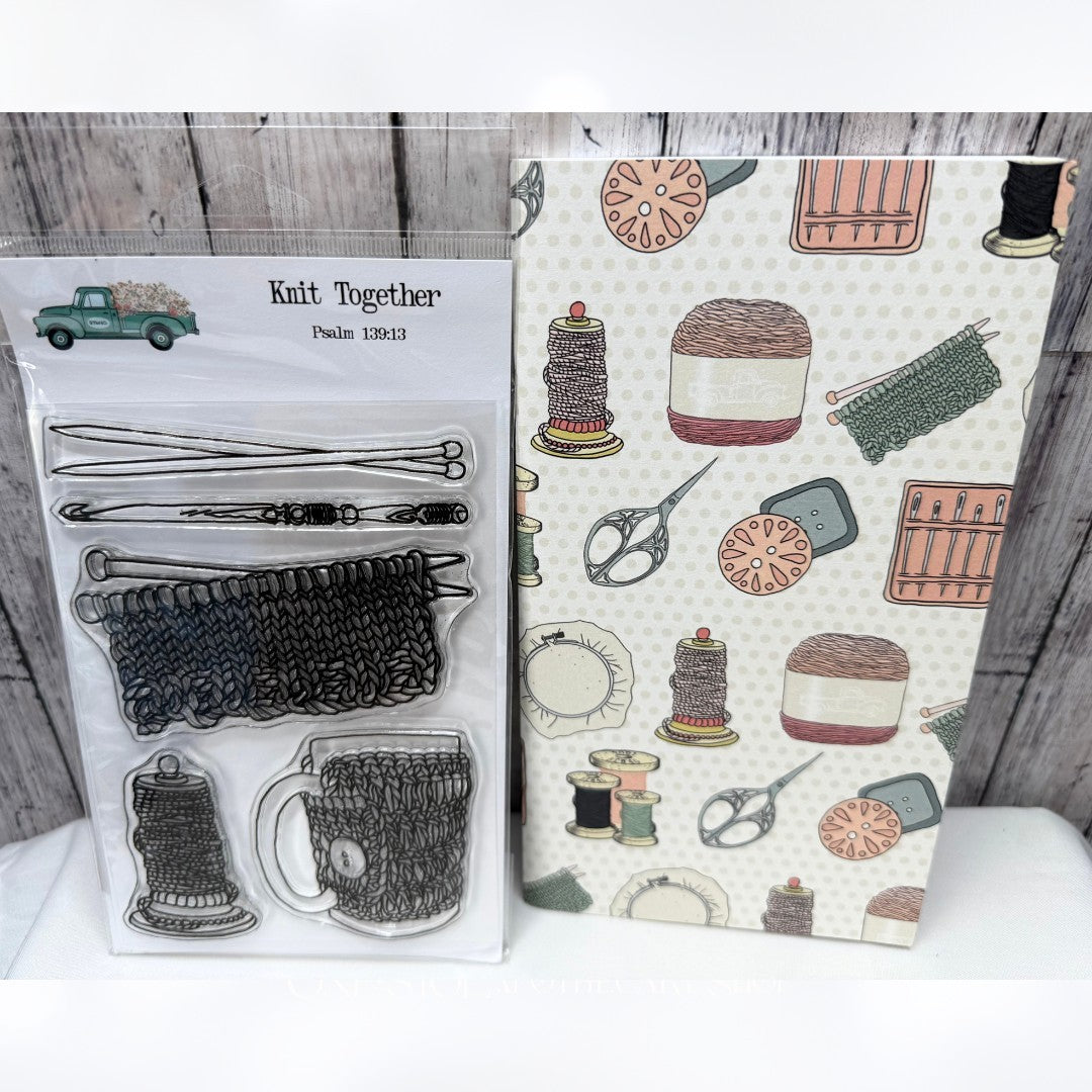 By the Well 4 God KNIT TOGETHER Sewing Bible Journaling Rubber Stamps Journal