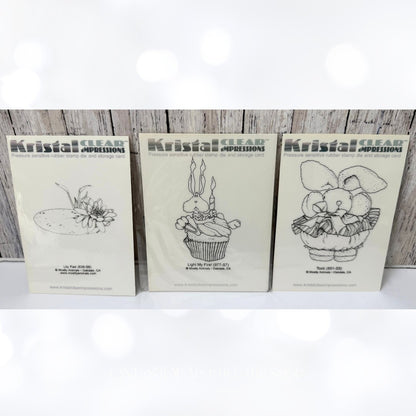 Kristal Clear Impressions BABY BUNNY Shoes Birthday Unmounted Red Rubber Stamps