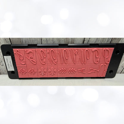 Justrite Just Rite TROMPE SCRIPT FONT Alphabet Numbers Letters Rubber Stamps