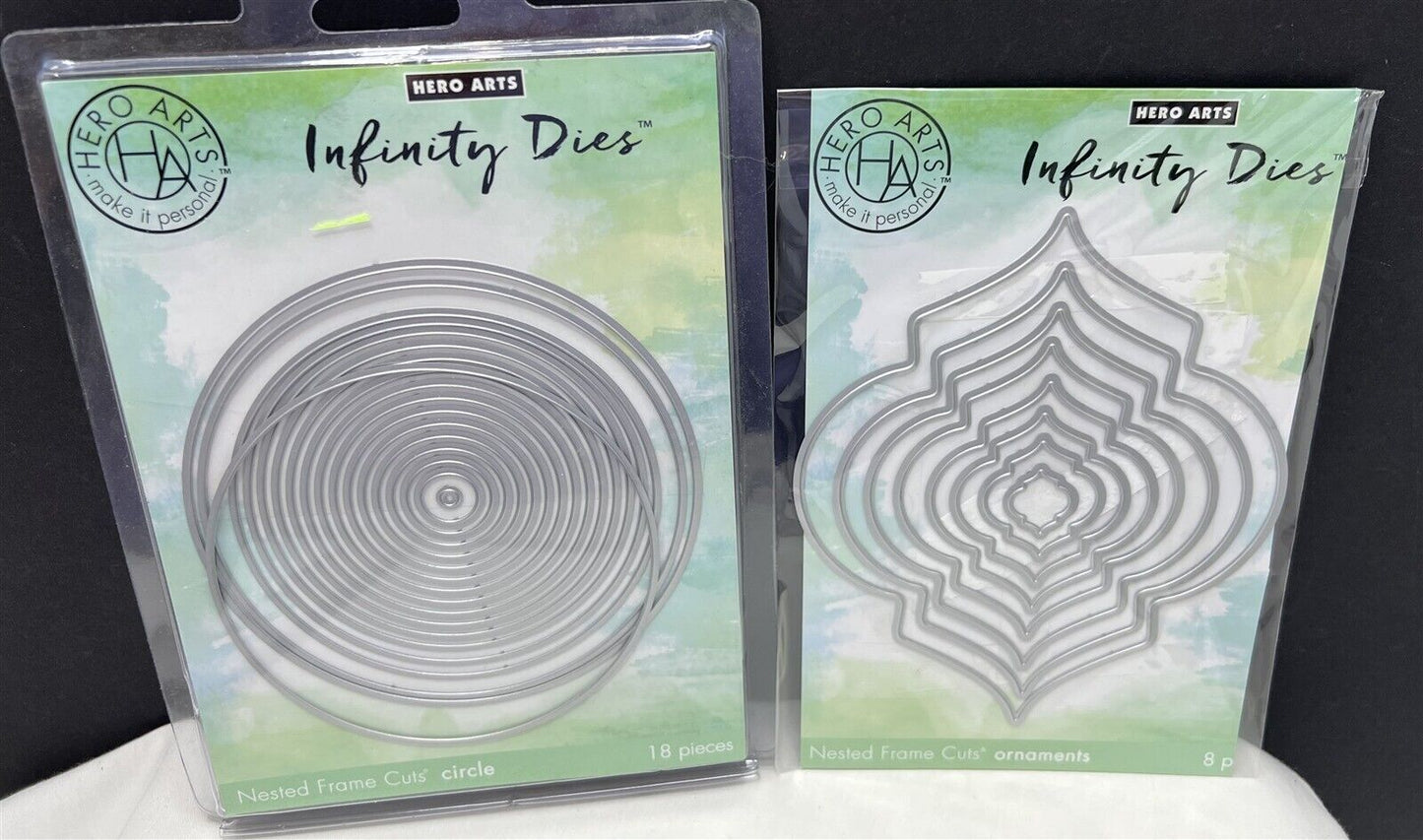 Hero Arts Infinity ORNAMENTS Circles Christmas Nesting Dies Lot of 2