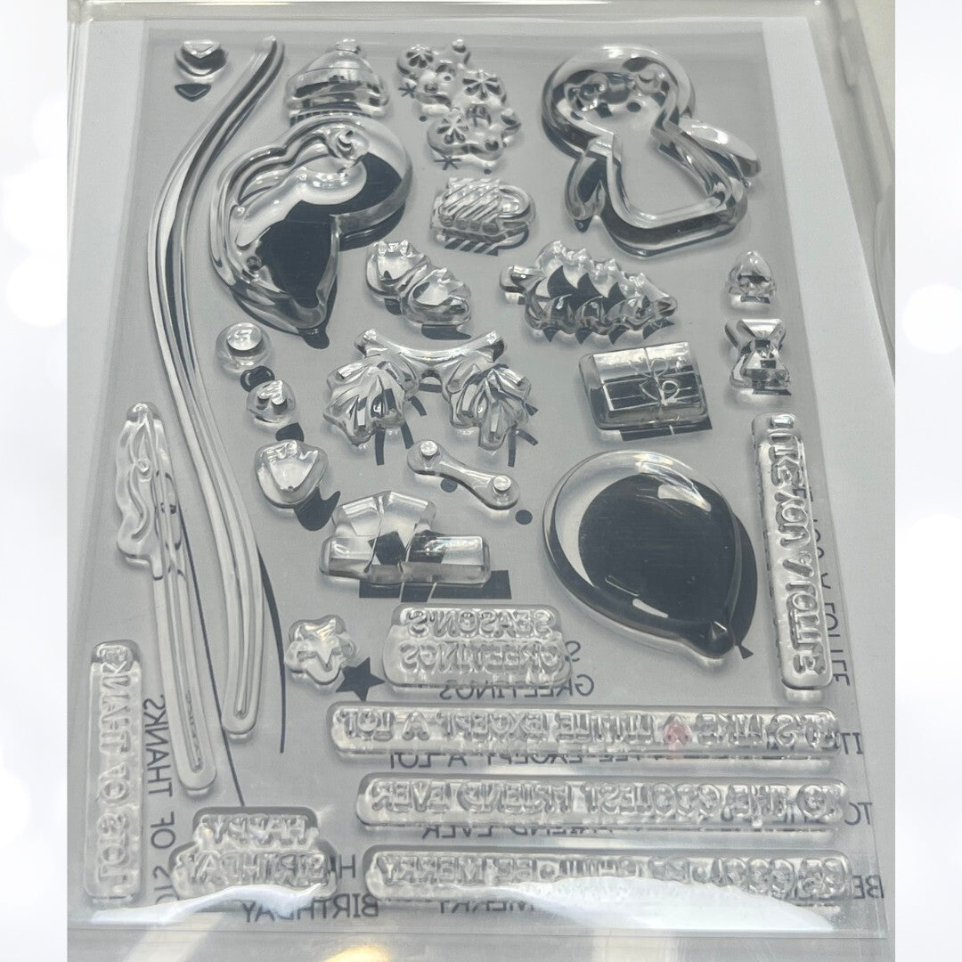 Stampin Up PENGUIN PLACE Christmas Builder Rubber Stamps & Punch