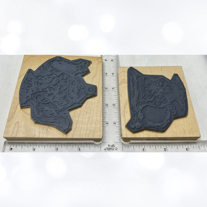 Art Impressions TEA POT & CUP Kettle Party Rubber Stamps Lot of 2