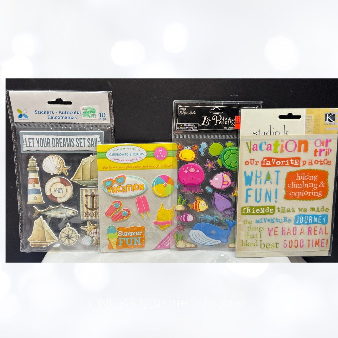 BEACH Vacation Ocean Craftin 3D Stickers Embellishments Lot of 30