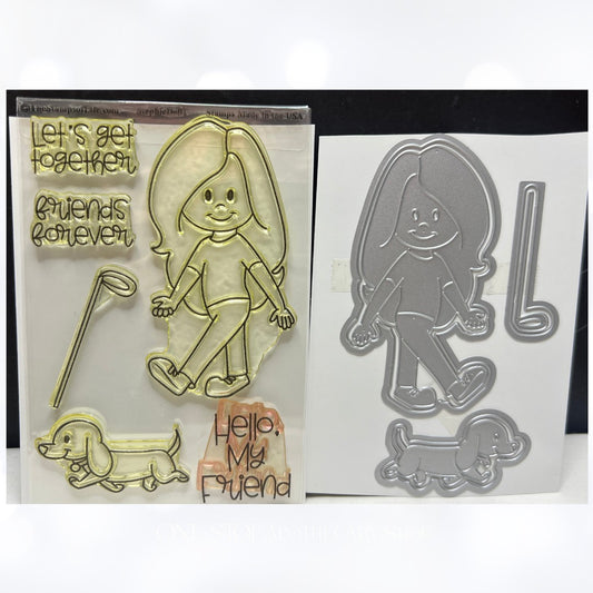The Stamps Of Life STEPHIE DOLL Dog Puppy Rubber Stamps Dies
