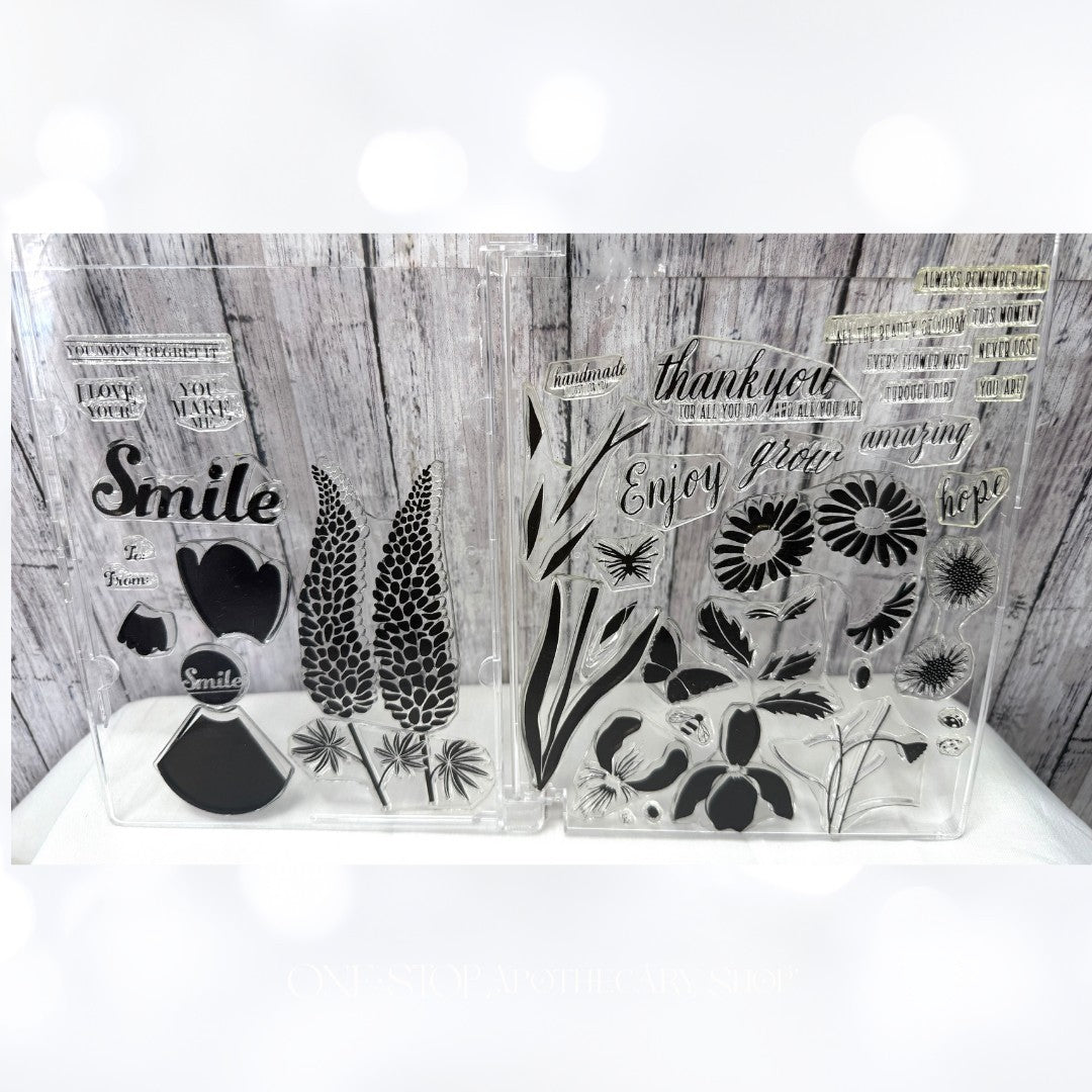 Papertrey Ink FLOWER FAVORITES Enclosed Floral Rubber Stamps