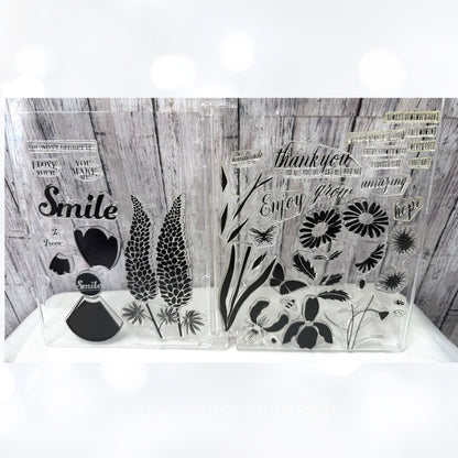 Papertrey Ink FLOWER FAVORITES Enclosed Floral Rubber Stamps