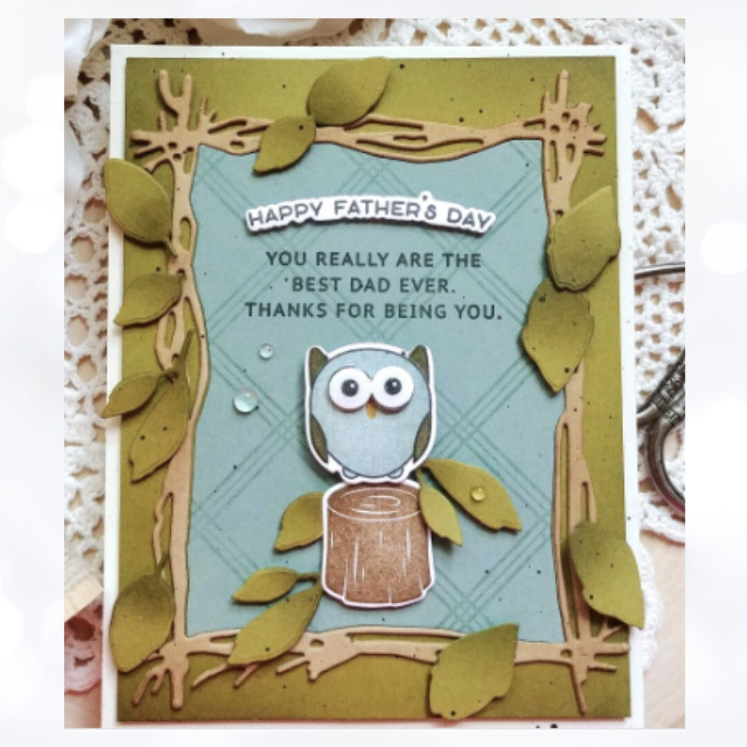 Papertrey Ink OWL ALWAYS LOVE YOU Bird Fathers Day Dad Rubber Stamps Dies