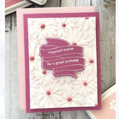 Simon Says Stamp BLOSSOM FIELD Circle Rings 3D Embossing Folders Lot of 3