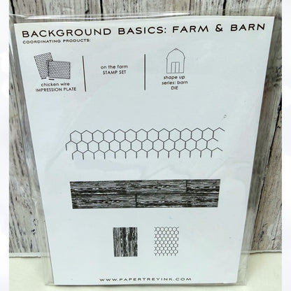 Papertrey Ink FARM & BARN Wood Chicken Wire Background Basics