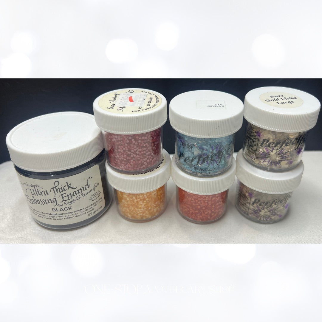 Suze Weinbergs MINI MOSAICS Mica Flkes Embossing Enamel Lot of 7