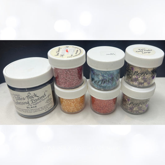 Suze Weinbergs MINI MOSAICS Mica Flkes Embossing Enamel Lot of 7