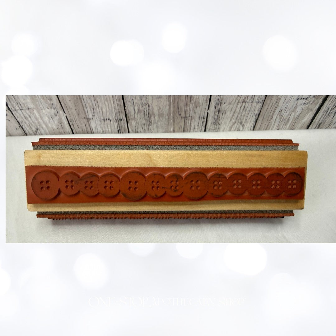 VINTAGE SEWING Lace Buttons Ruler Borders Mixed Media Rubber Stamp