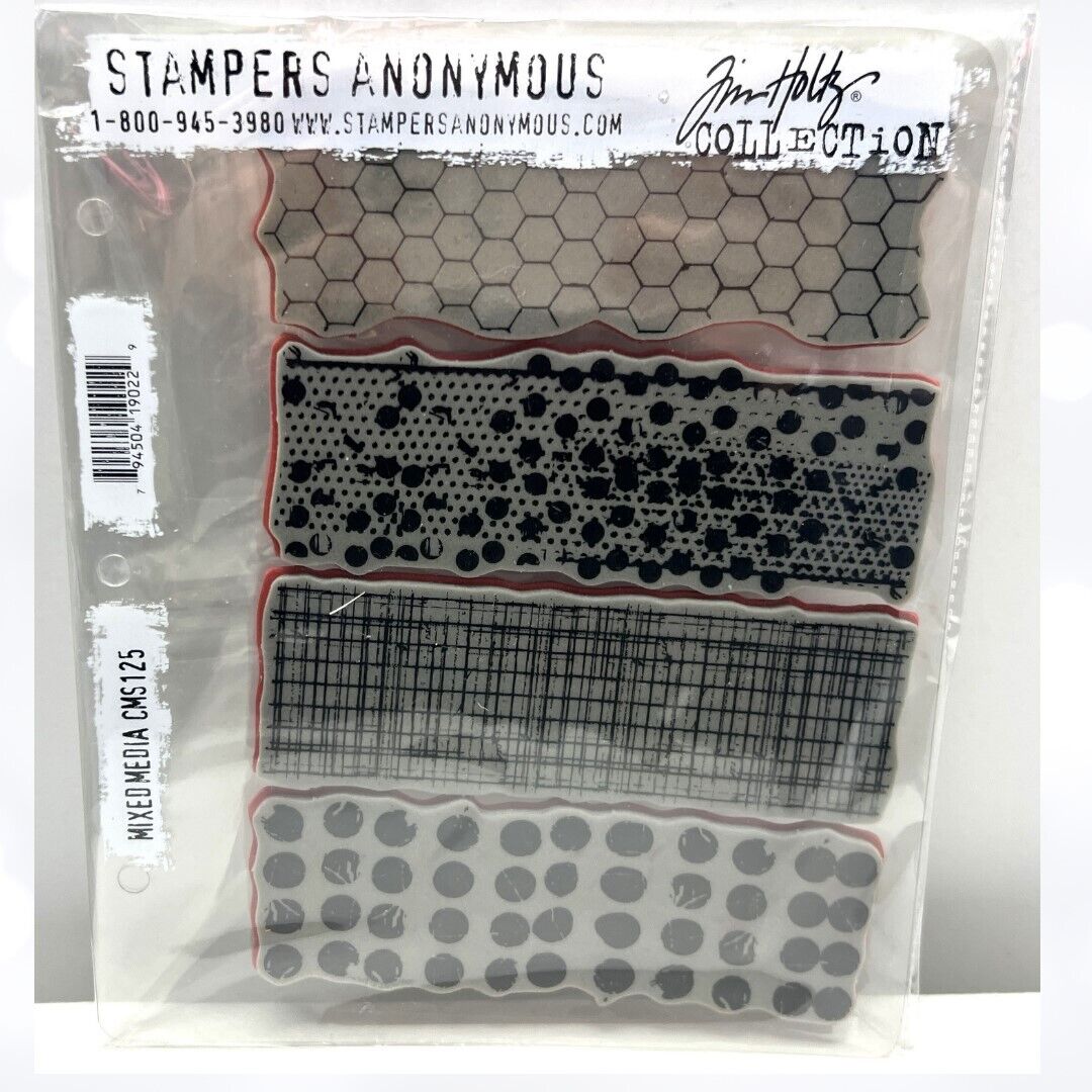 Tim Holtz MIXED MEDIA Textures Stampers Anonymous CMS125 Rubber Stamps