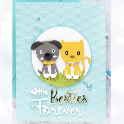 Spellbinders BESTIES FOREVER Cat Dog Small Die of the Month July 2019