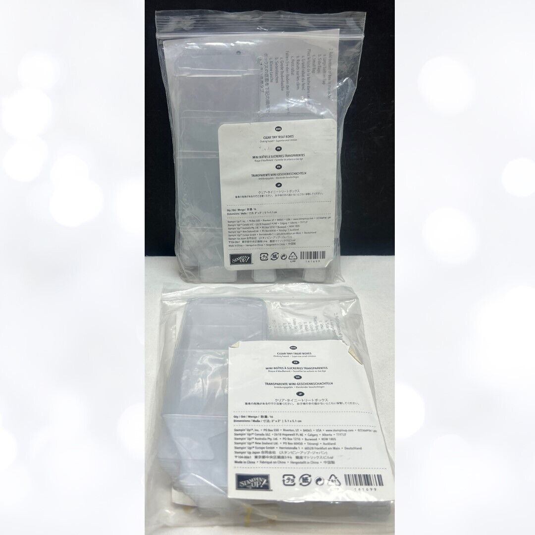 Stampin Up Clear TINY TREAT Favor Candy Boxes Lot