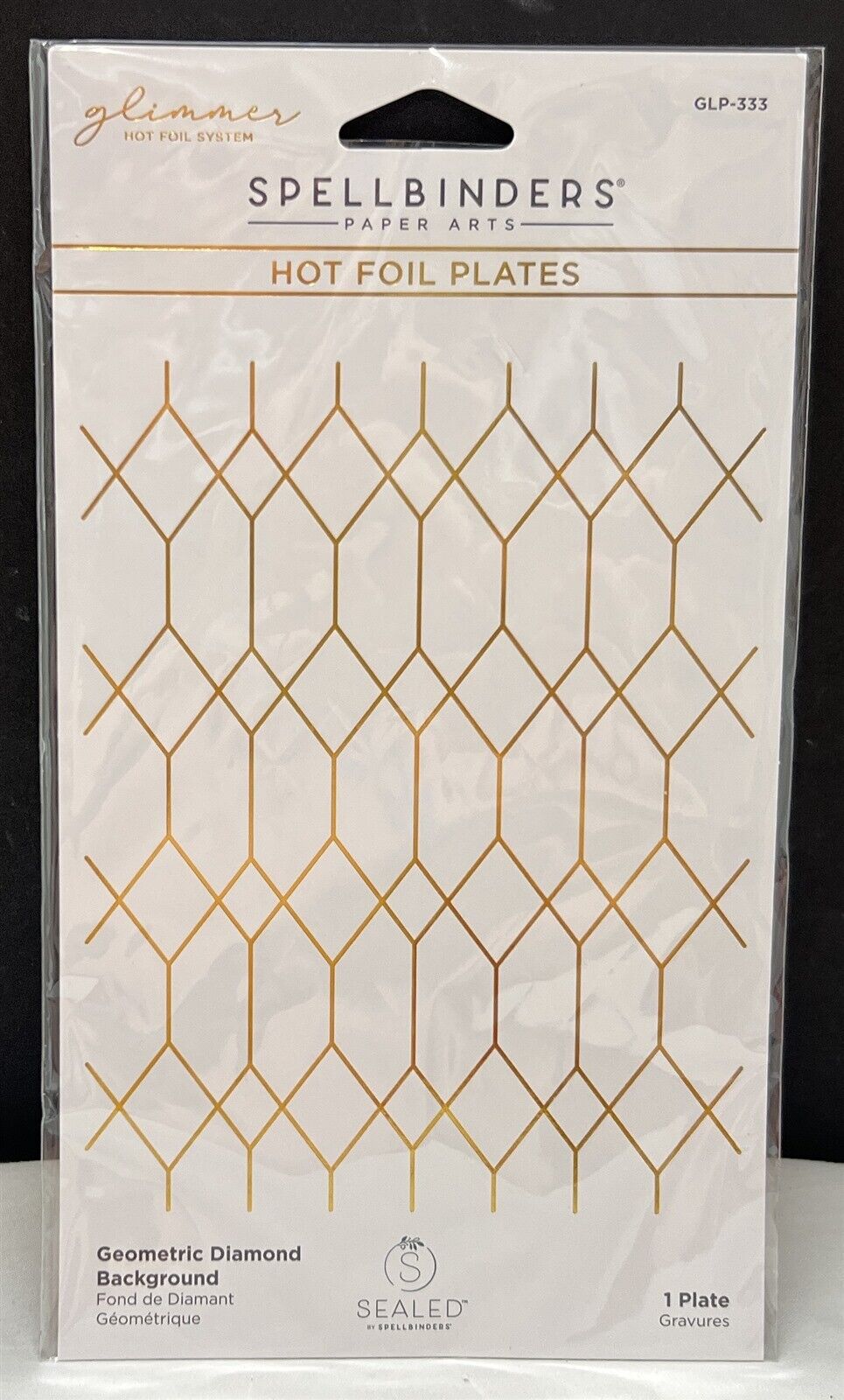 Spellbinders GEOMETRIC DIAMOND Background Glimmer Hot Foil Plate