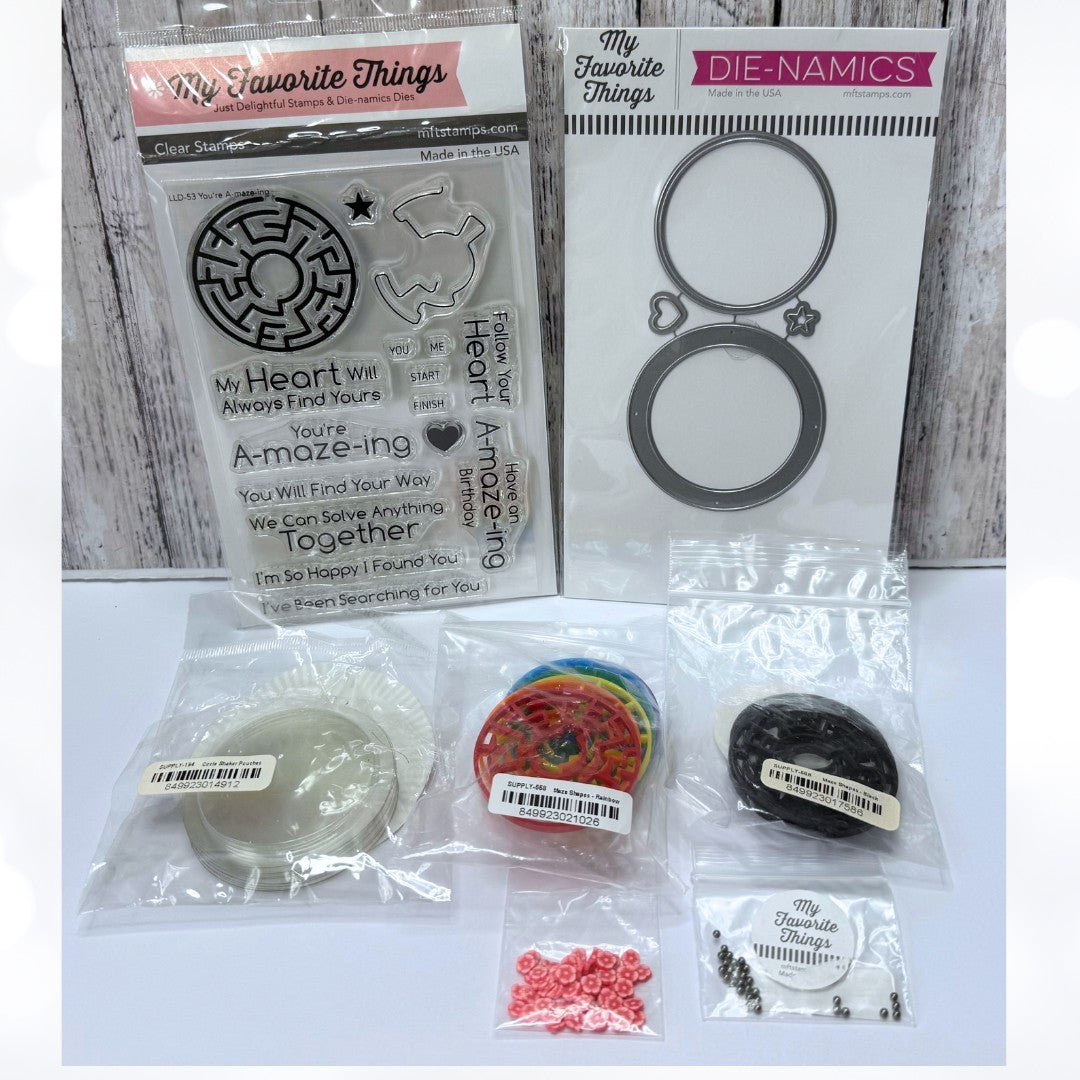 My Favorite Things YOU'RE A-MAZE-ING Maze Game Funny Rubber Stamps Dies Lot