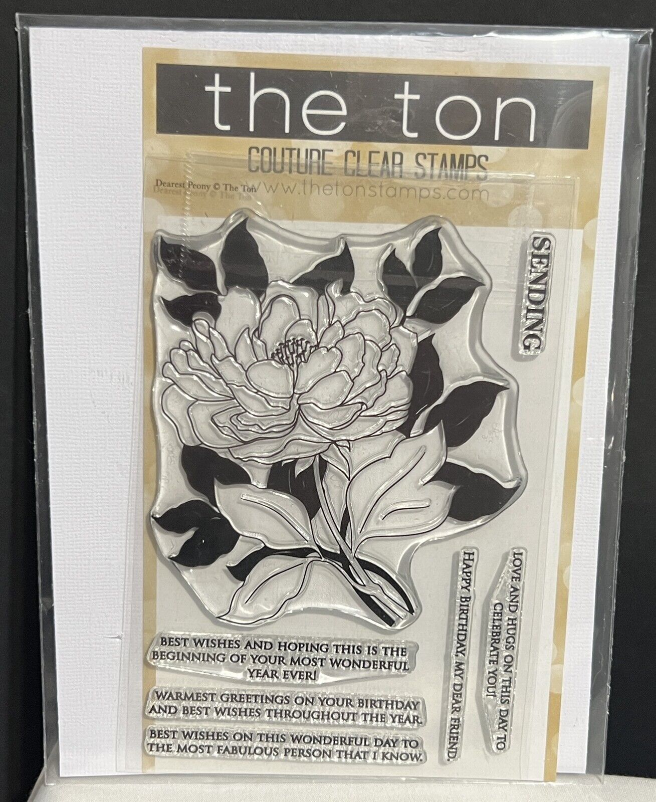 The Ton DEAREST PEONY Peonies Flowers Floral Rubber Stamps Set