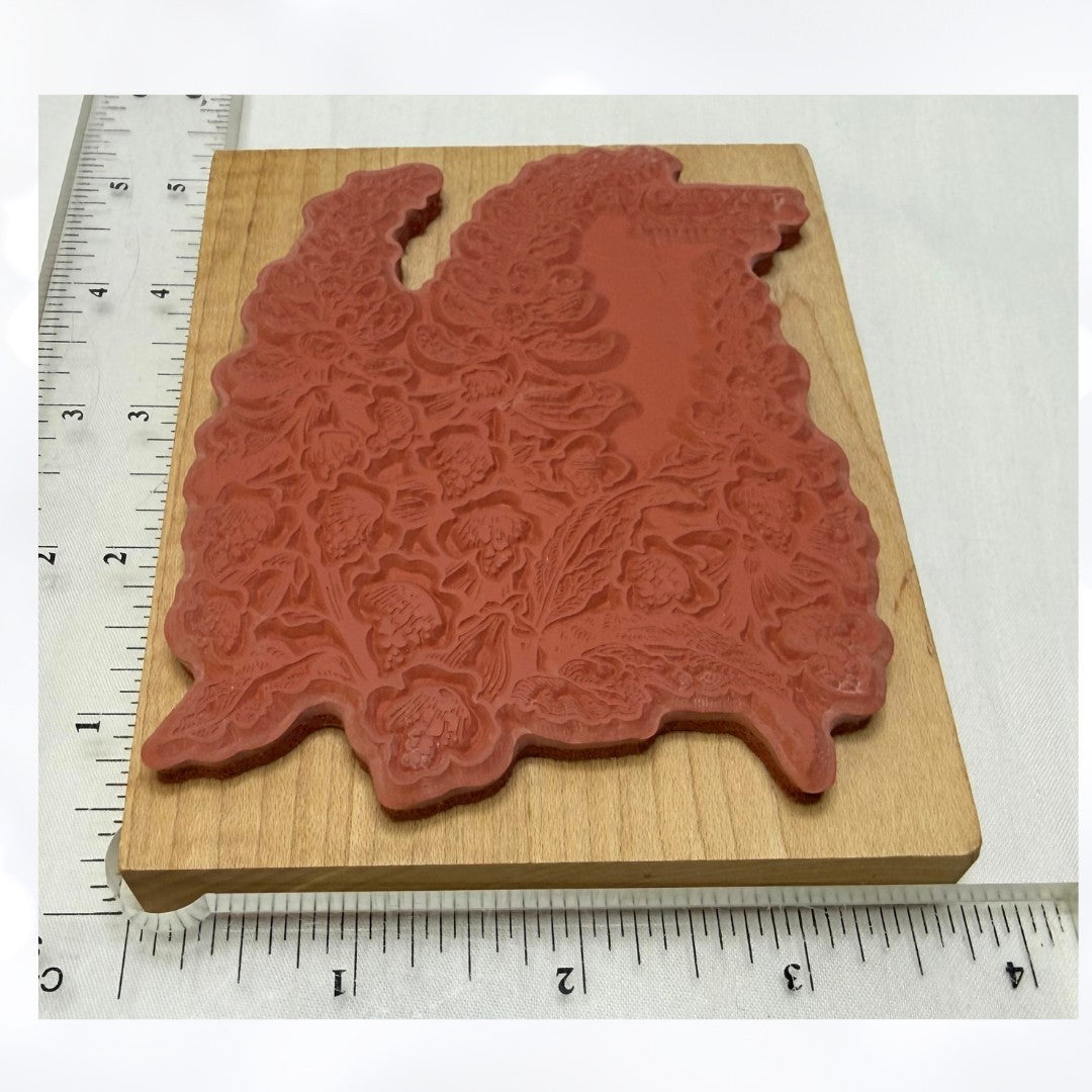 PSX FOXGLOVE Botanical Floral Flowers K-1230 Rubber Stamp