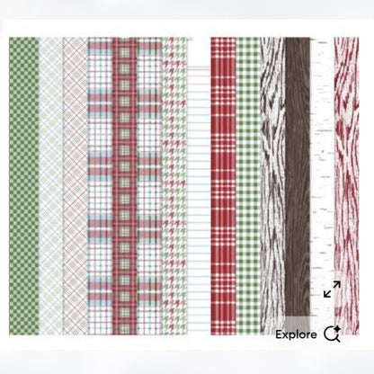 Stampin Up FROSTWOOD LODGE 12x12 Christmas Paper DSP Cardstock 16 Sheets
