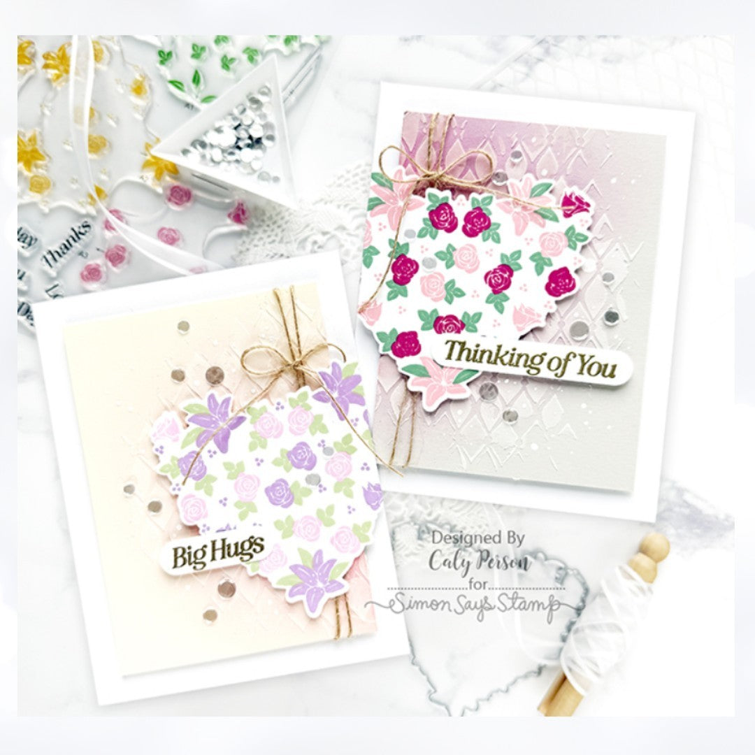 Simon Says Stamp TIMELESS BLOSSOMS Floral Heart Mothers Day 6x8 Rubber Stamps