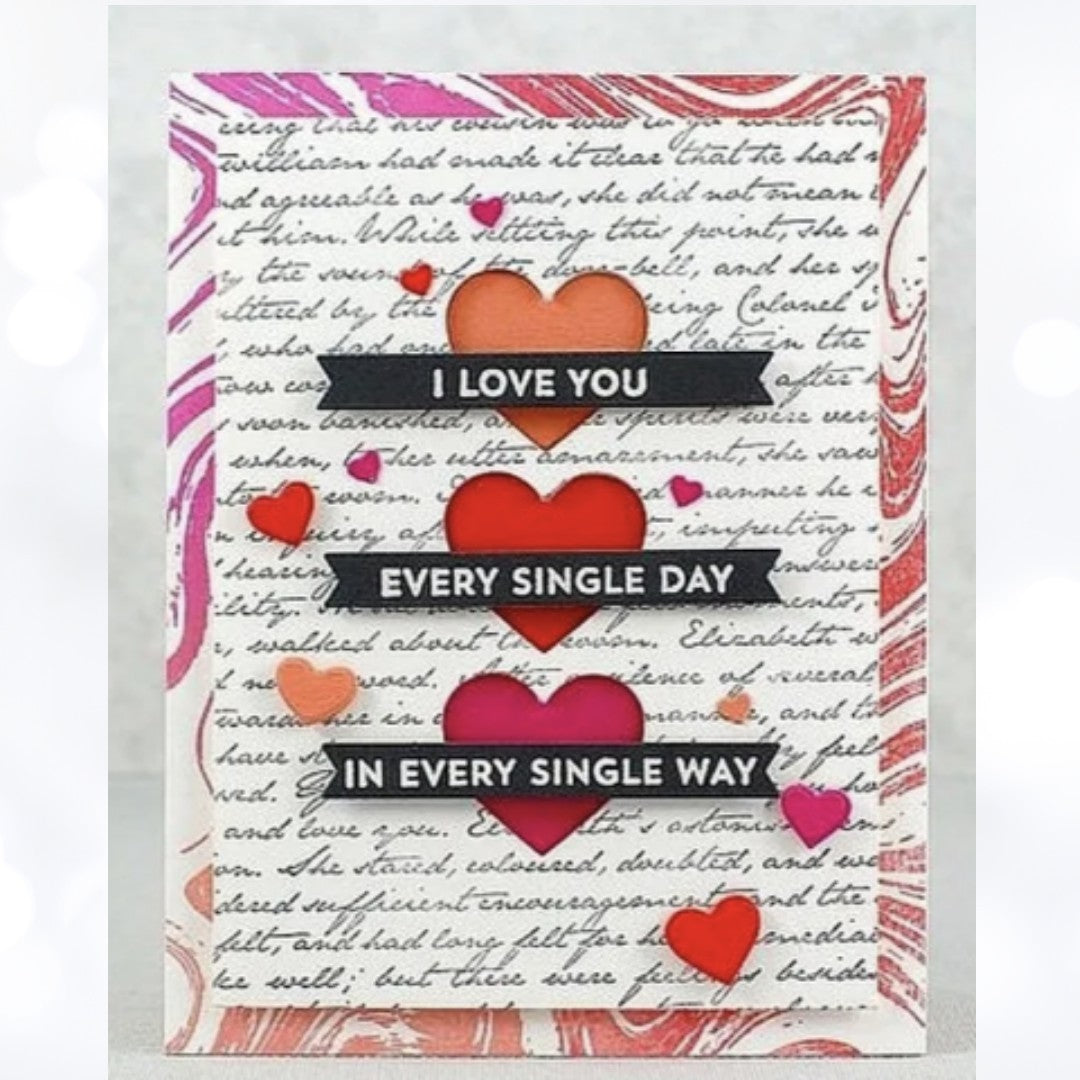 My Favorite Things HEARTS Valentines Day Balloons Shaker Windows Dies