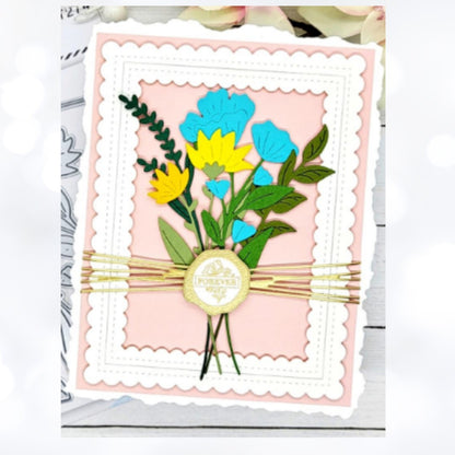 LDRS SEALED WITH GOOD WISHES Wax Seals Floral Greetings Rubber Stamps Dies