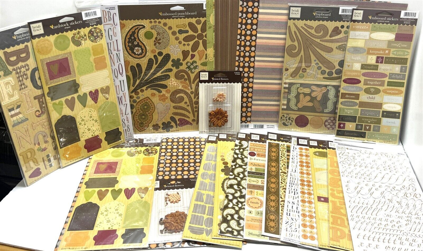 Heidi Grace HARVEST ROW Fall Autumn Scrapbook 12x12 Paper Stickers Kit