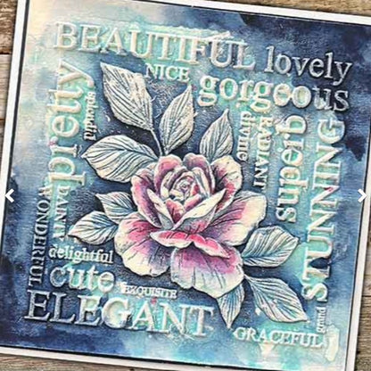 Stamps By Me ELEGANT ROSE Floral Flowers Rubber Stamps 3D Embossing Folder