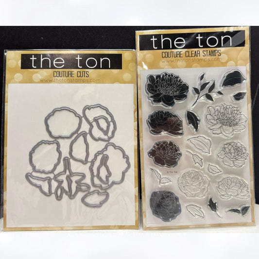 The Ton WILD PEONIES Flowers Peony Floral Rubber Stamps Dies