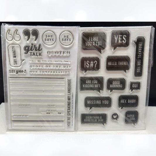 Kelly Purkey HE SAYS SHE SAYS Hello There Planner Journal Rubber Stamps